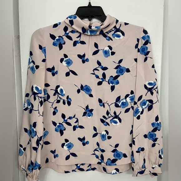 Oscar de la Renta Floral Printed Long Sleeve Silk Blouse Size 6 - Picture 9 of 9